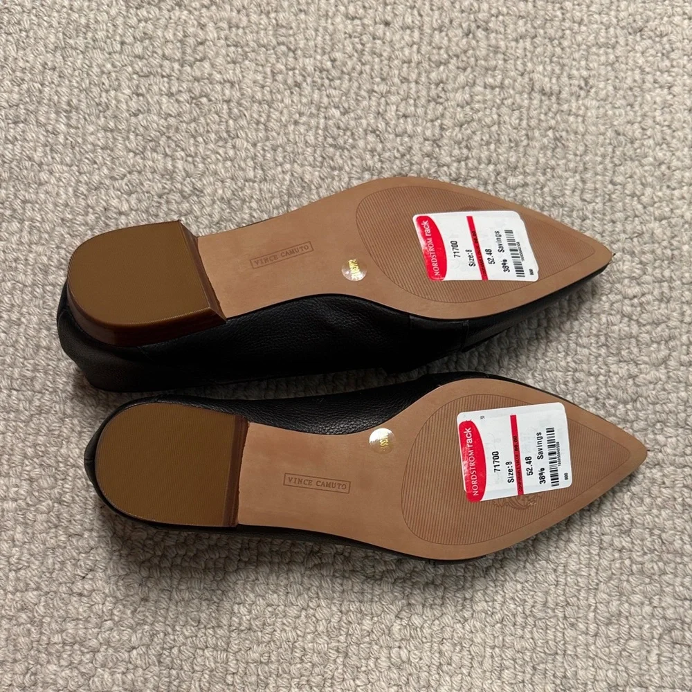 Vince Camuto Black Pointed-Toe Leather Loafers - Picture 3 of 3